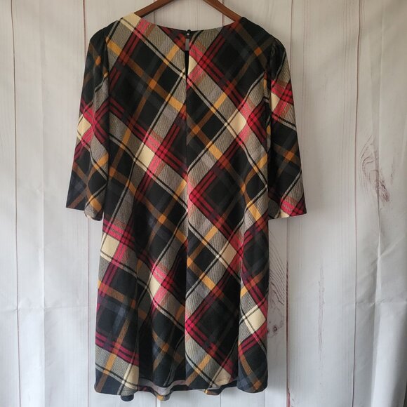 JH Jessica Howard ¾ Sleeve Plaid Midi Dress, Women’s 2X, Fully Lined w/ Pockets - Picture 3 of 8